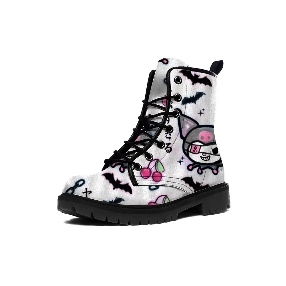 Dangerous Bunny Pattern Boots for a Gothic Style