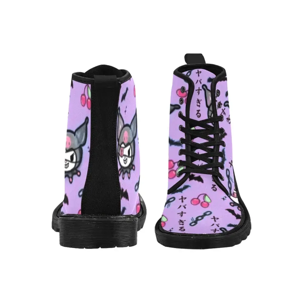 Dangerous Bunny Pattern Boots for a Gothic Style