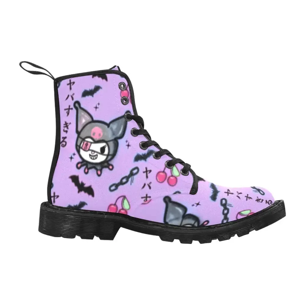 Dangerous Bunny Pattern Boots for a Gothic Style