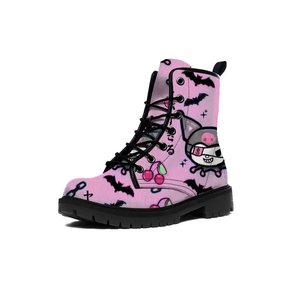 Dangerous Bunny Pattern Boots for a Gothic Style