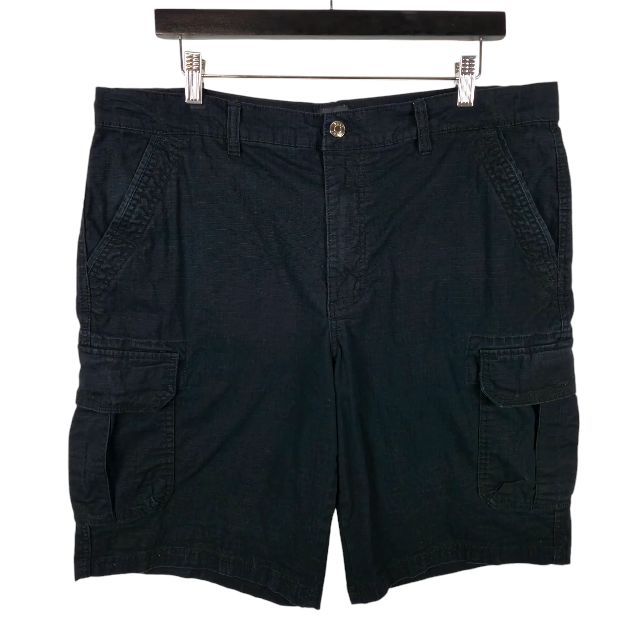 DKNY Black Stretch Canvas Cargo Shorts W37