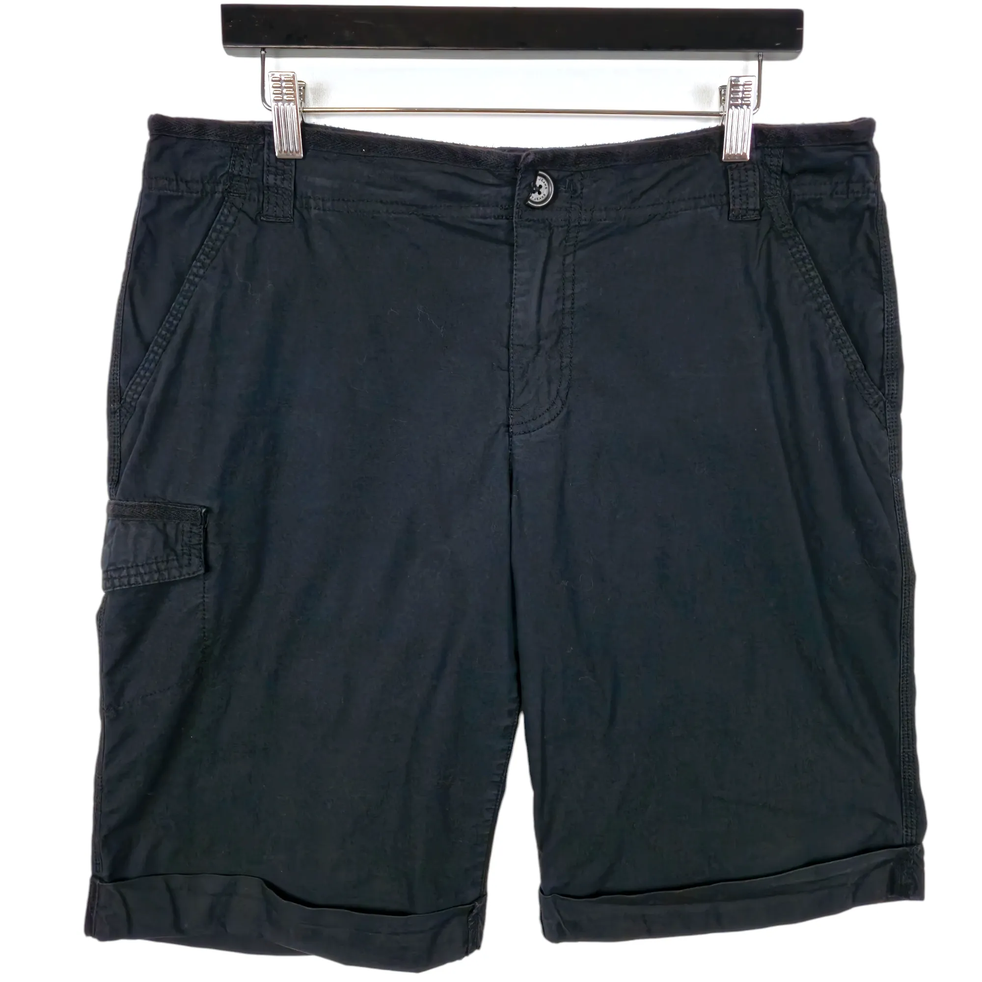 DKNY Jeans Womens Black Canvas Stretch Shorts W35