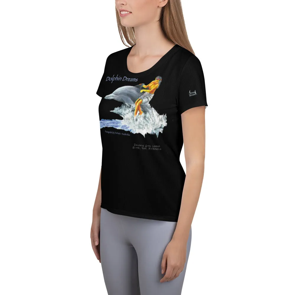 Dolphin Girl Ulithi Legend All-Over Print Women's Athletic T-shirt
