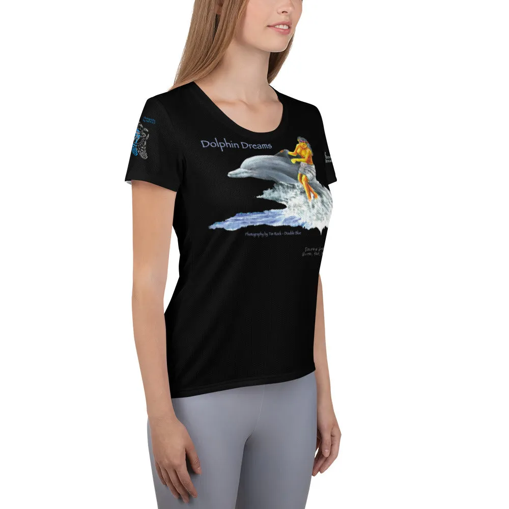 Dolphin Girl Ulithi Legend All-Over Print Women's Athletic T-shirt