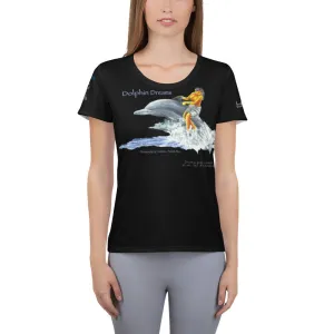 Dolphin Girl Ulithi Legend All-Over Print Women's Athletic T-shirt