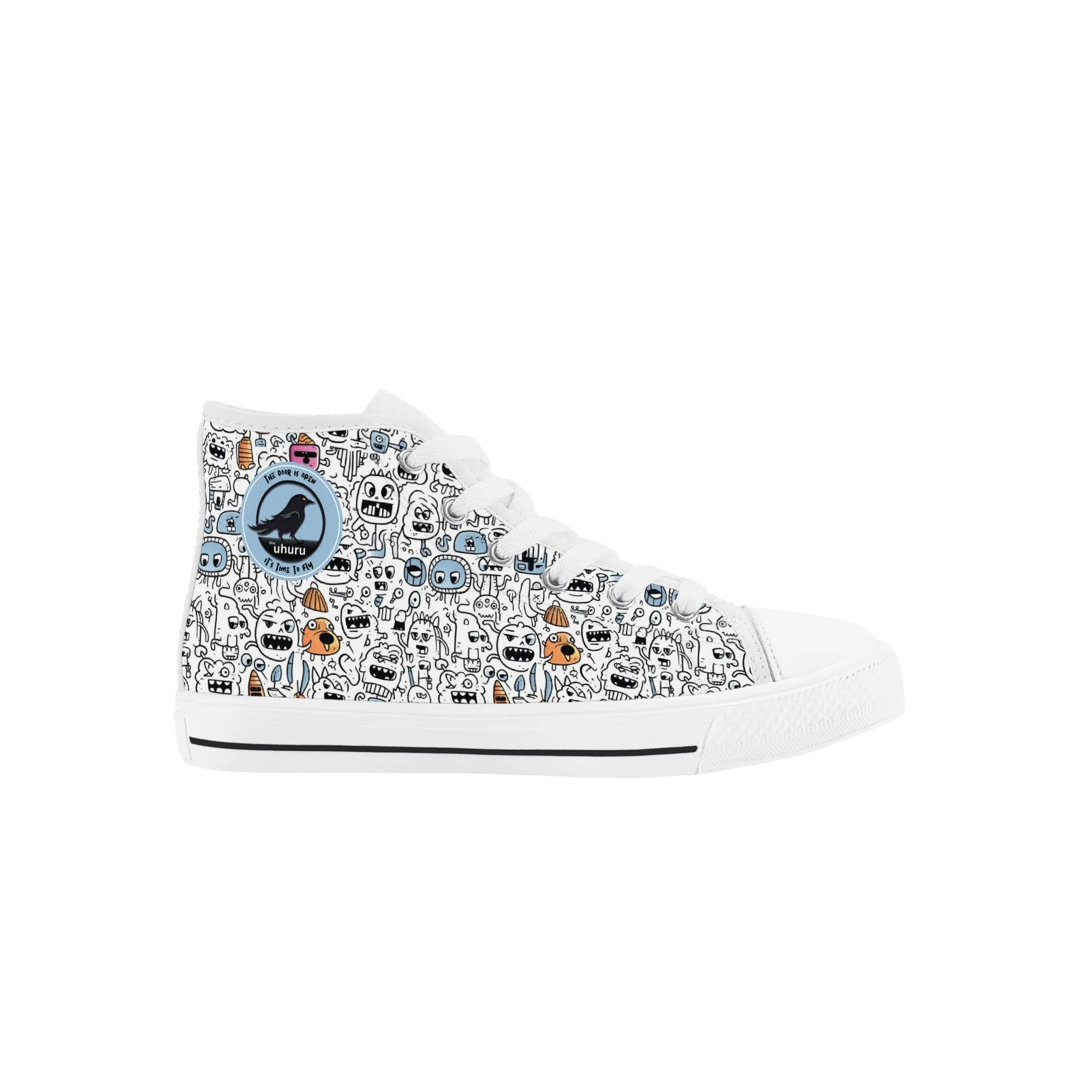 Doodle Monster Kids' High Top Canvas Shoes