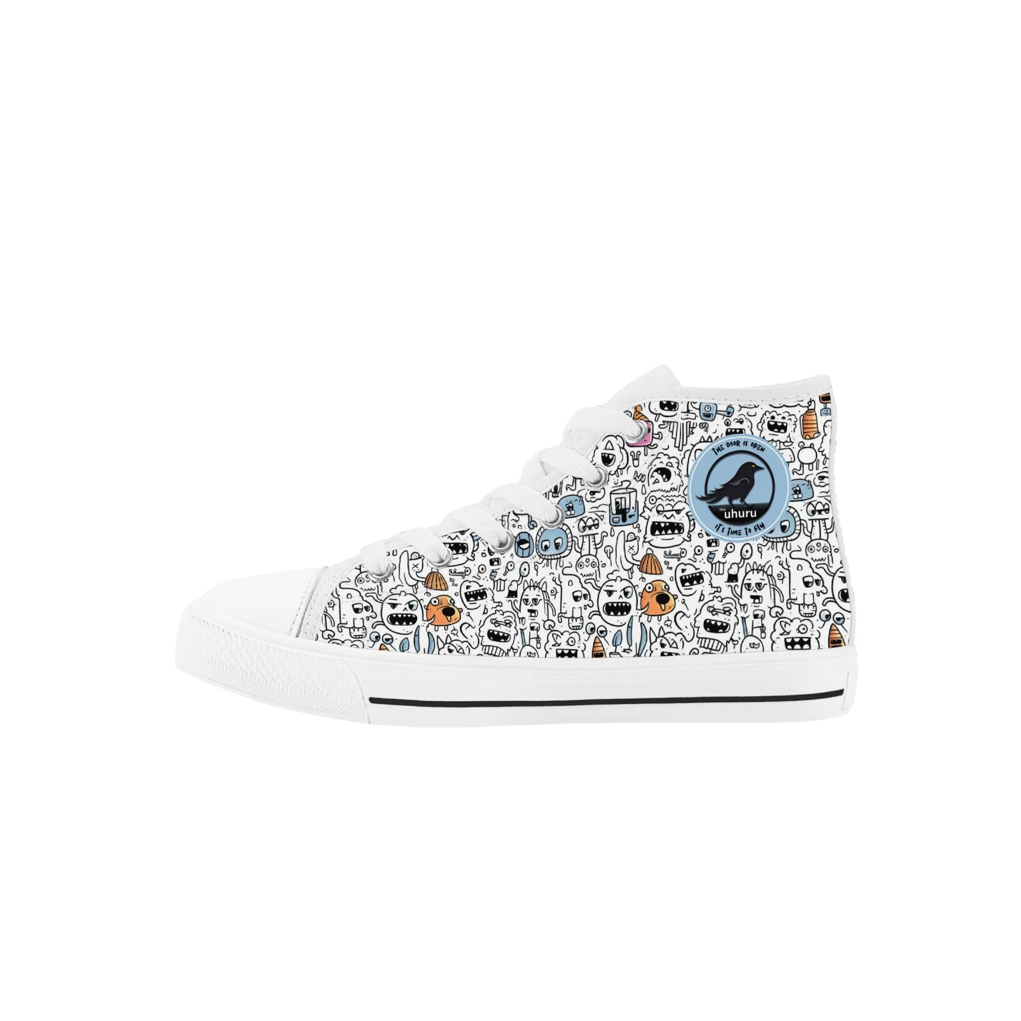 Doodle Monster Kids' High Top Canvas Shoes