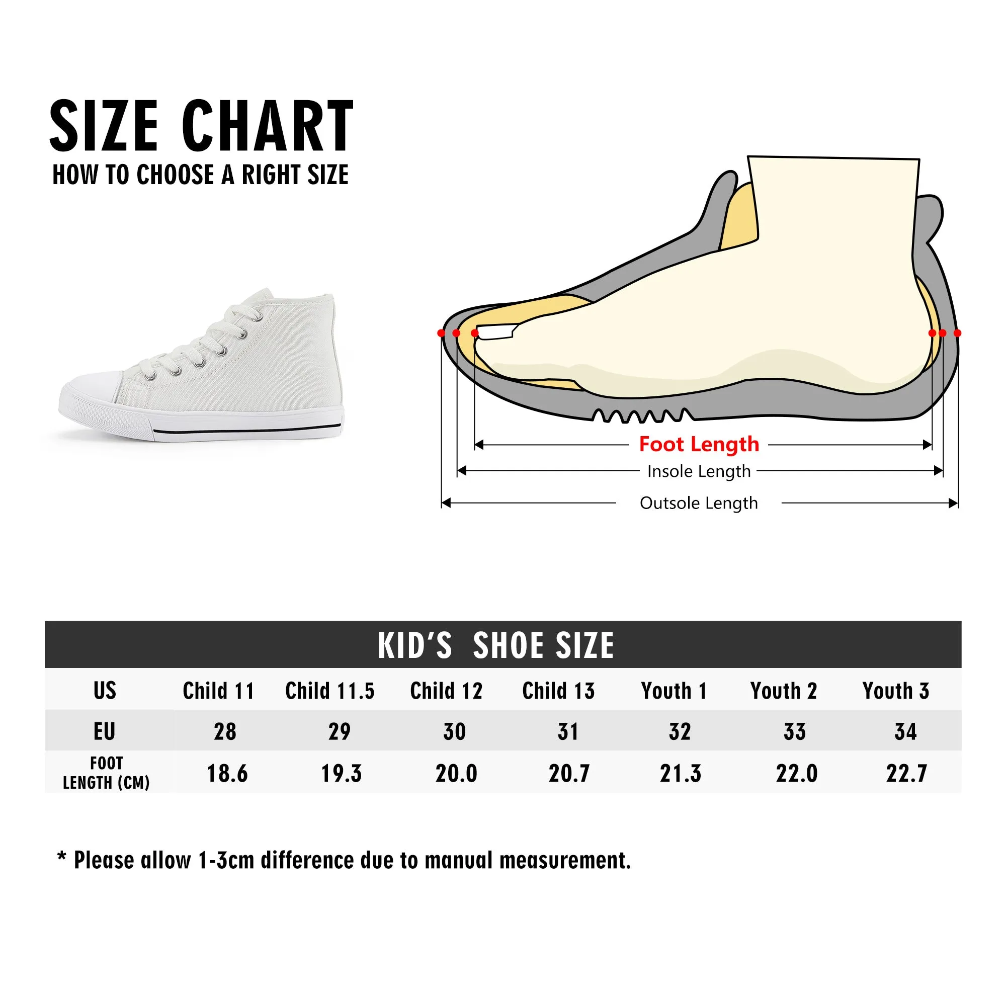 Doodle Monster Kids' High Top Canvas Shoes