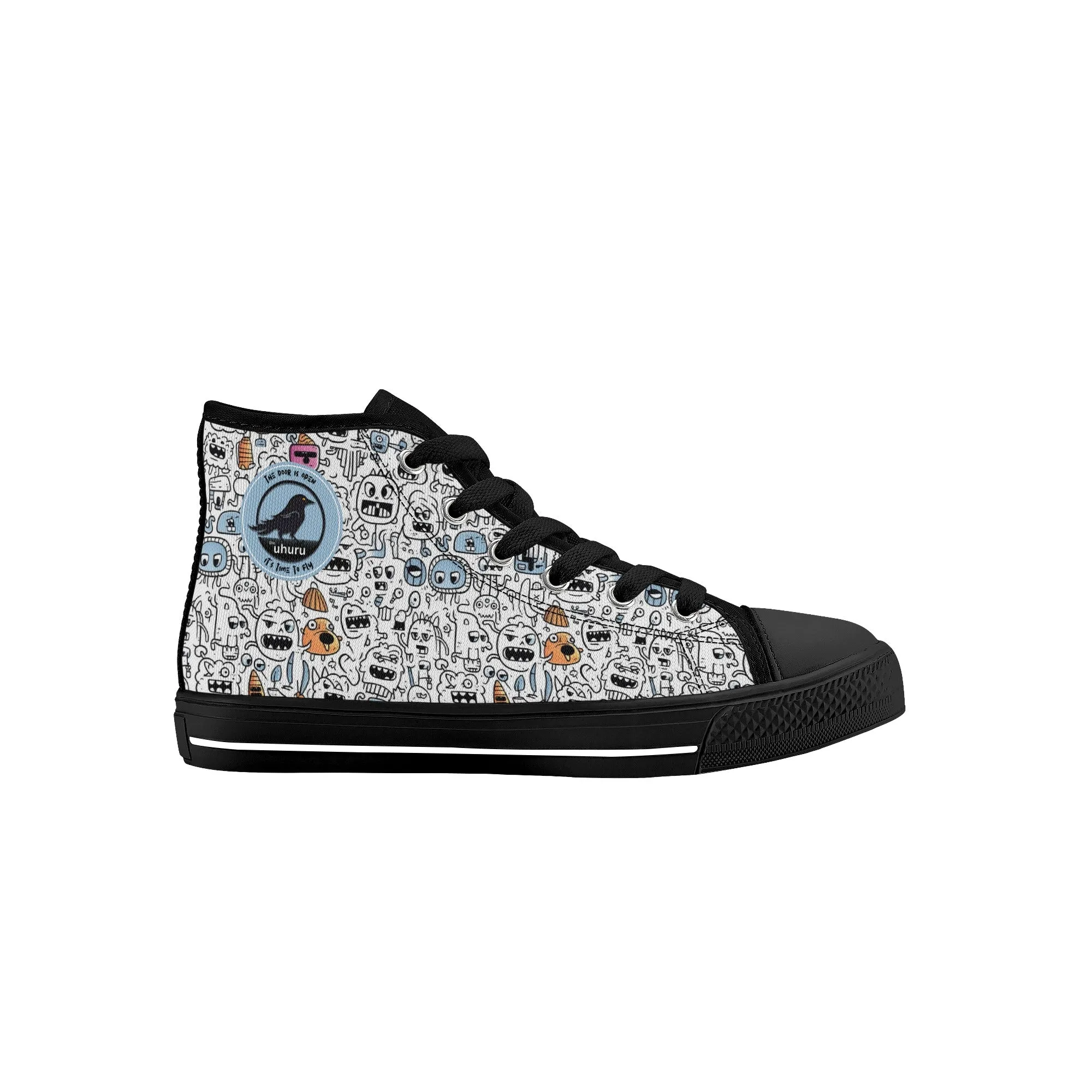 Doodle Monster Kids' High Top Canvas Shoes
