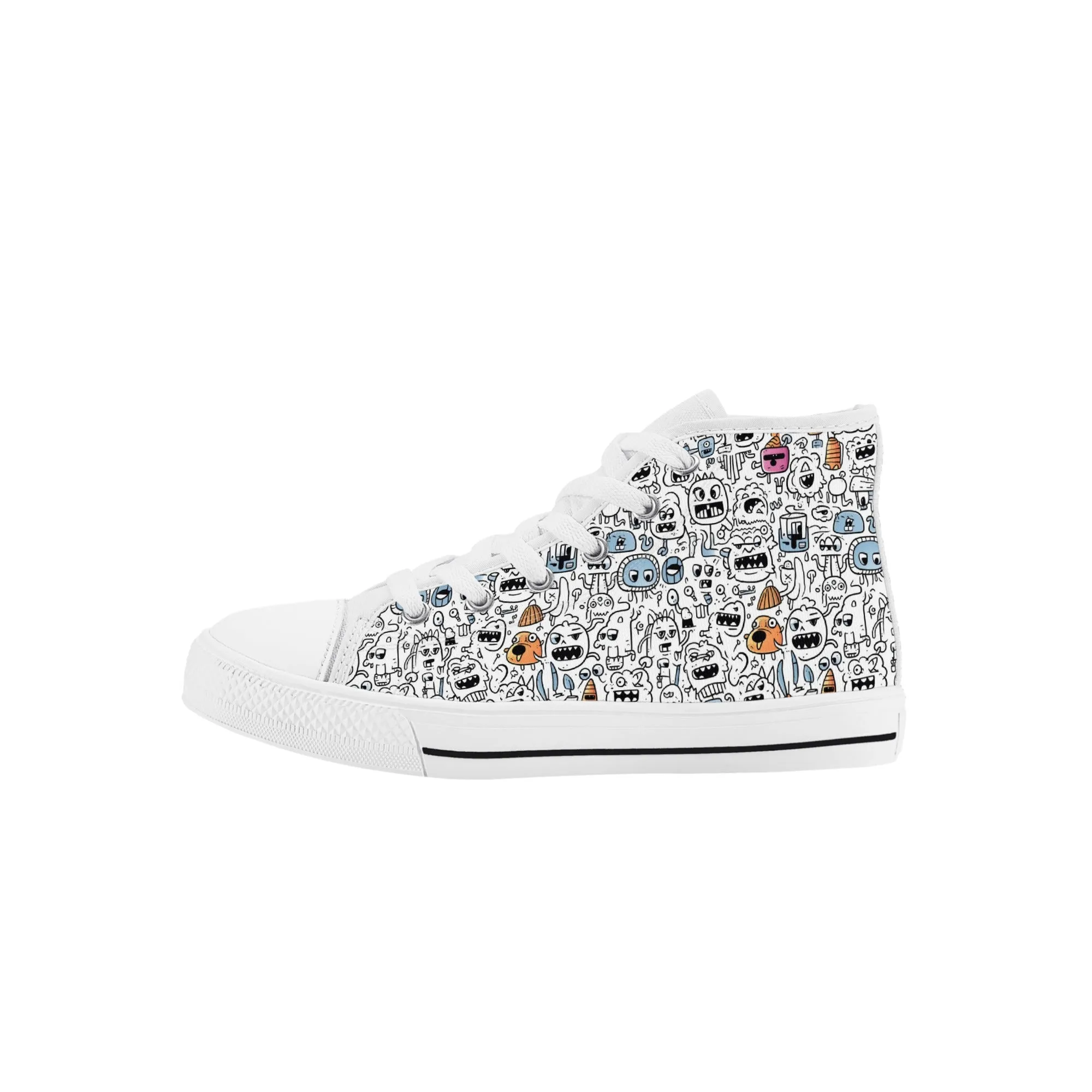 Doodle Monster Kids' High Top Canvas Shoes
