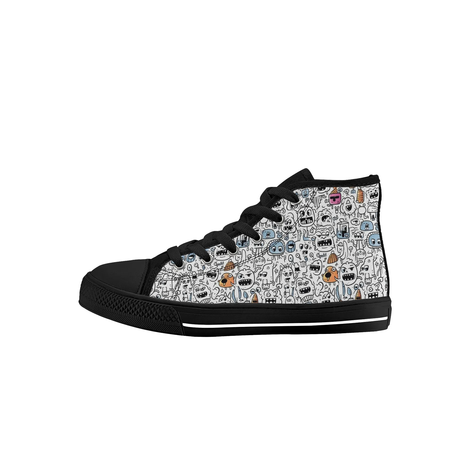 Doodle Monster Kids' High Top Canvas Shoes