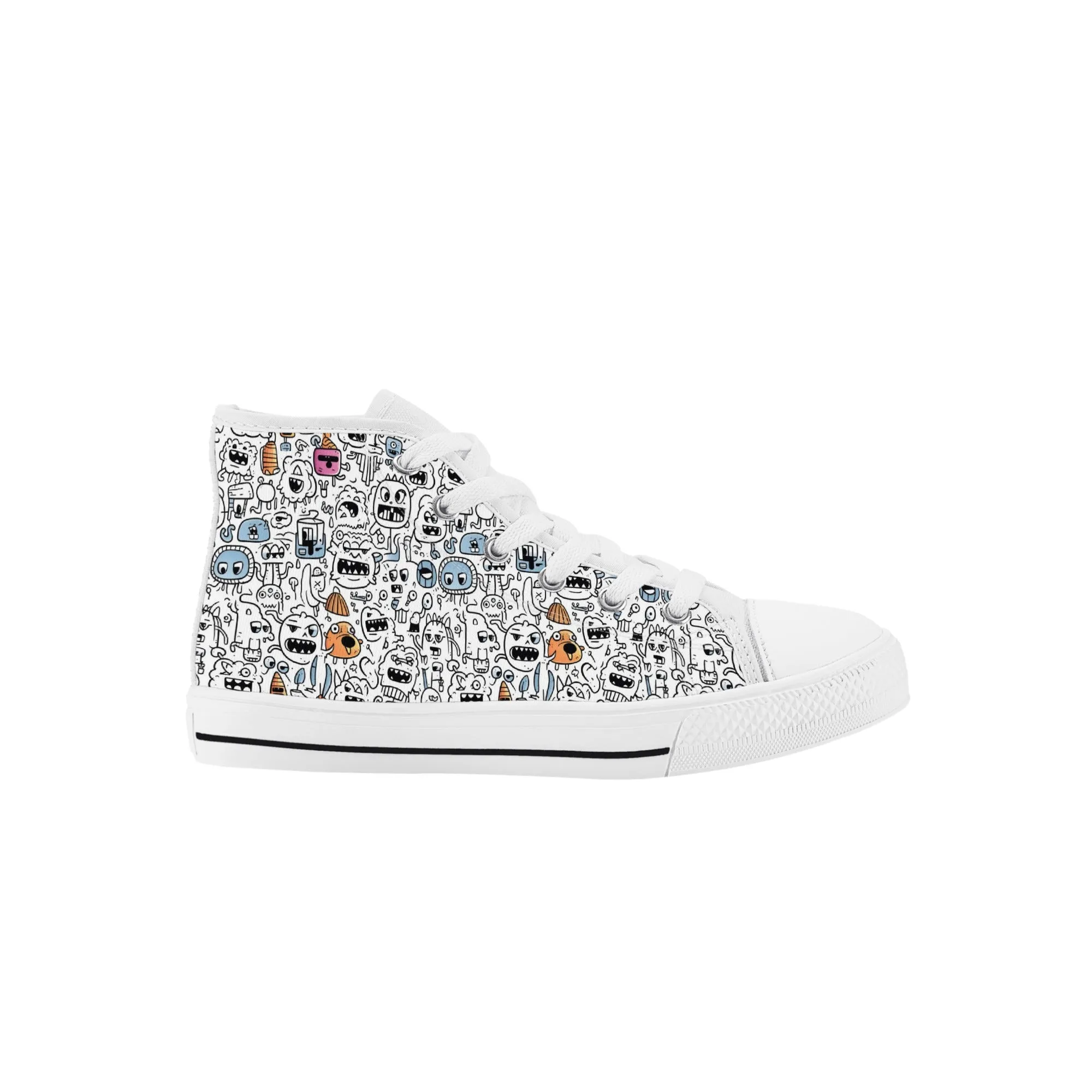 Doodle Monster Kids' High Top Canvas Shoes
