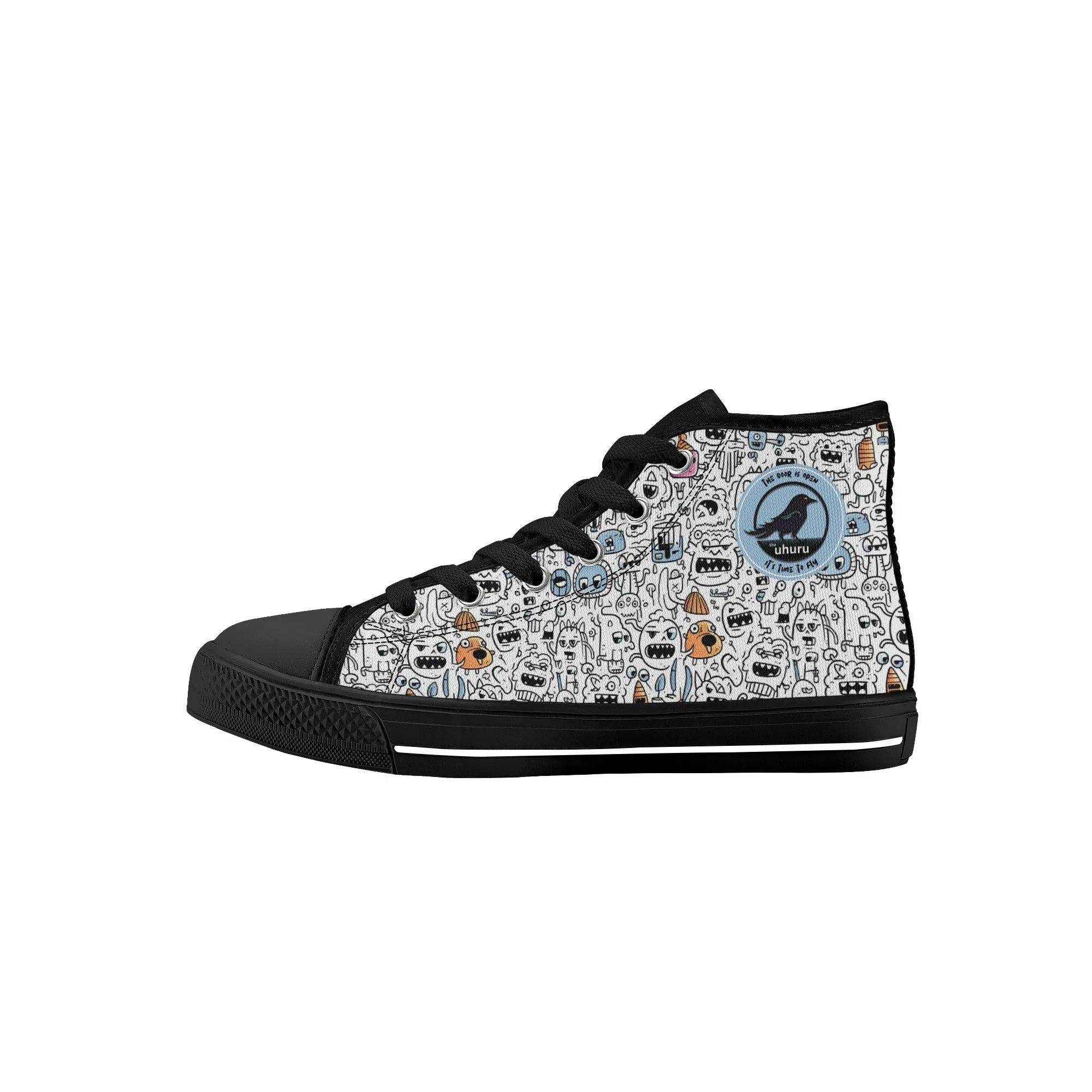 Doodle Monster Kids' High Top Canvas Shoes