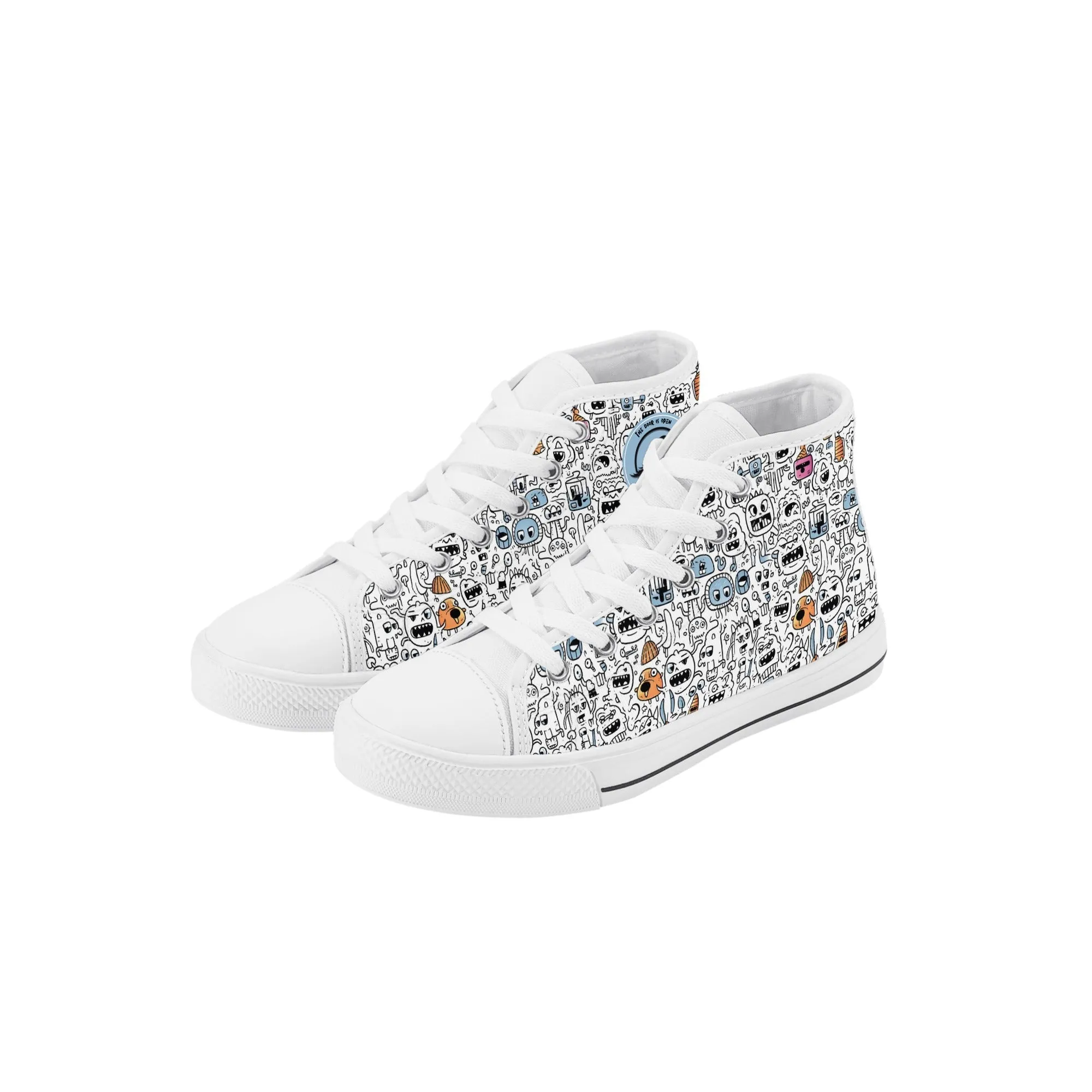 Doodle Monster Kids' High Top Canvas Shoes
