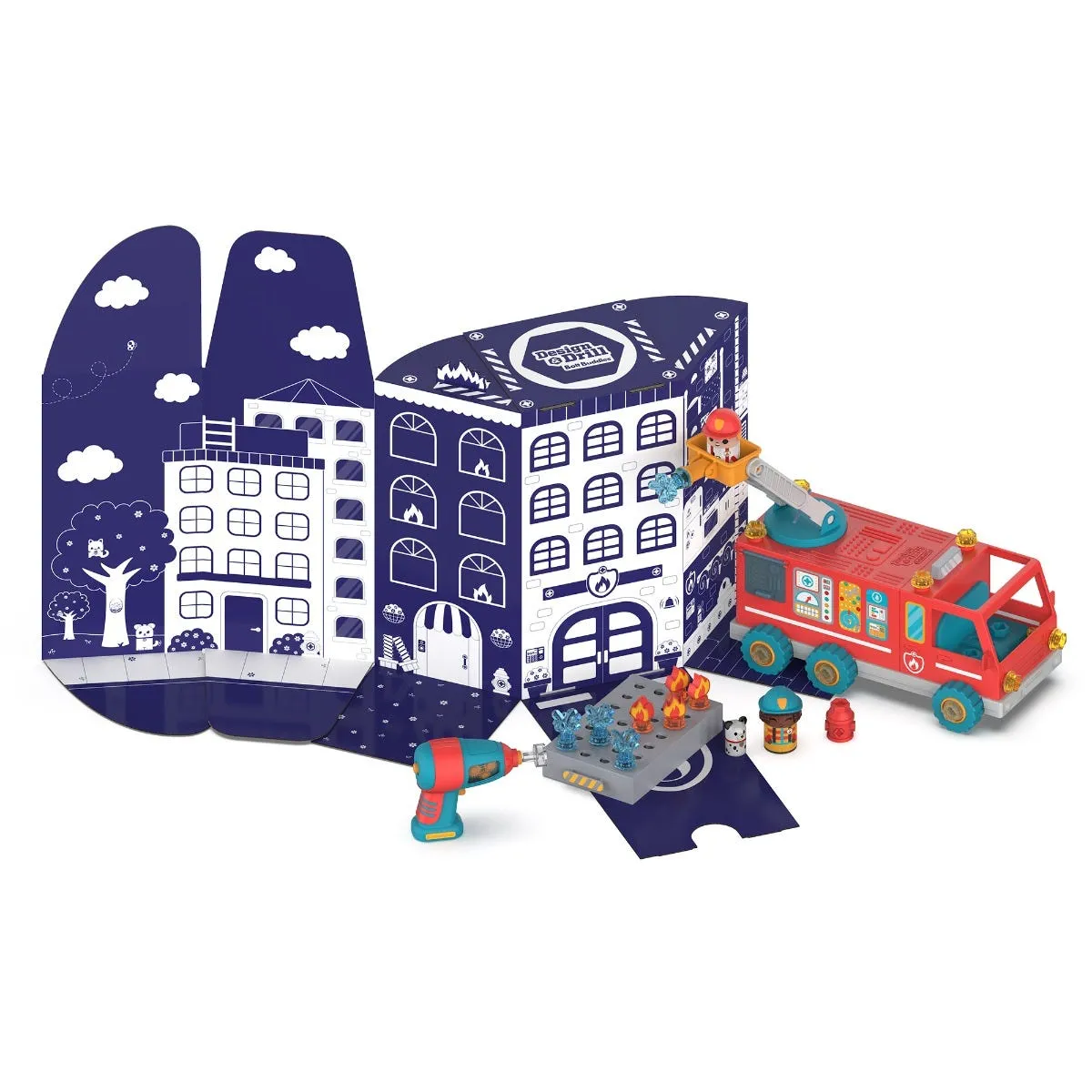Educational Insights Design & Drill Bolt Buddies Fire Truck