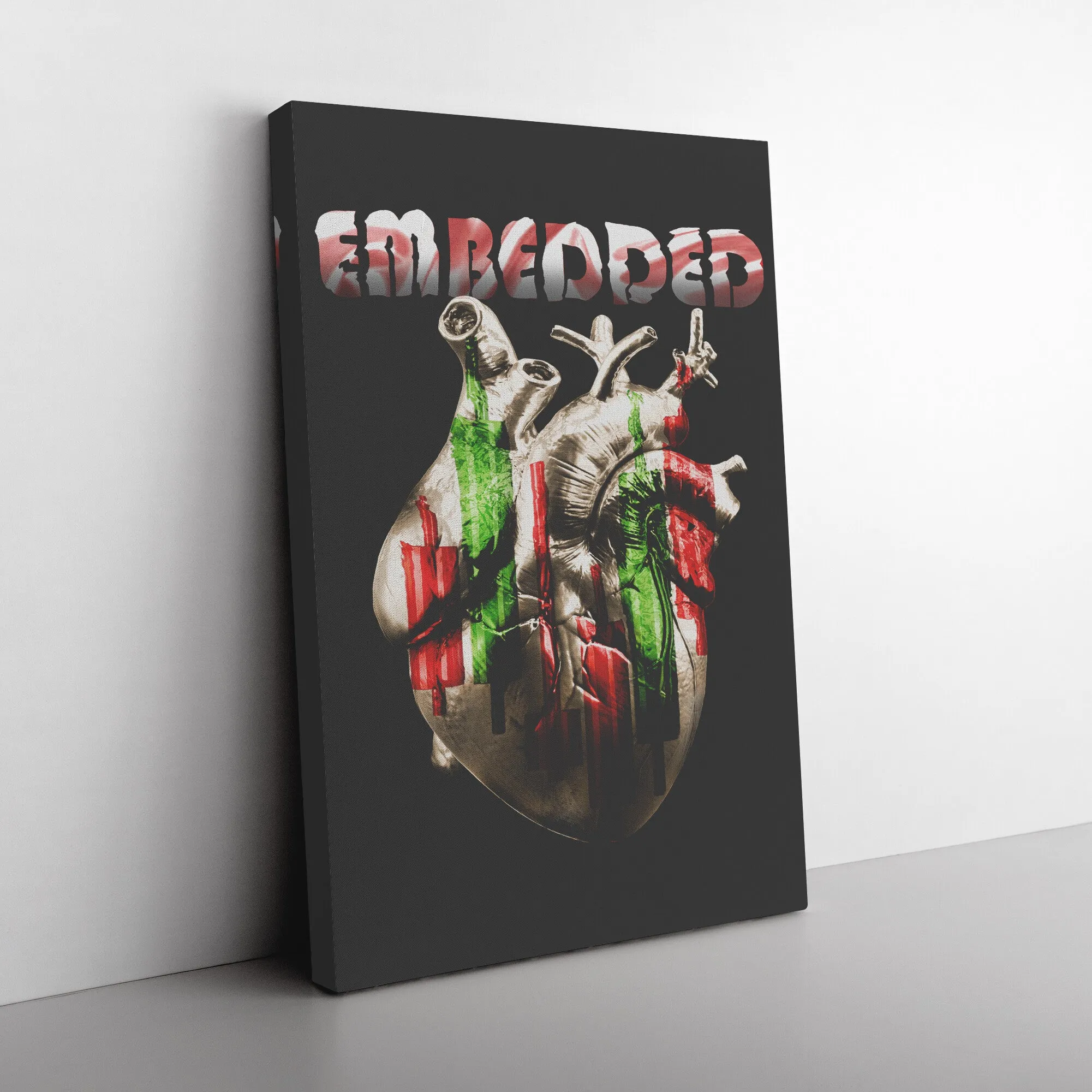 Embedded Heart Trading Candlesticks Canvas