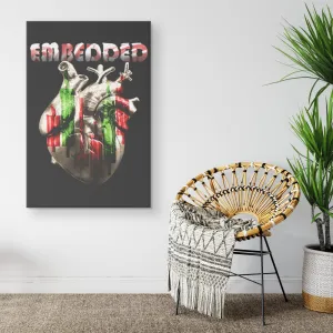 Embedded Heart Trading Candlesticks Canvas
