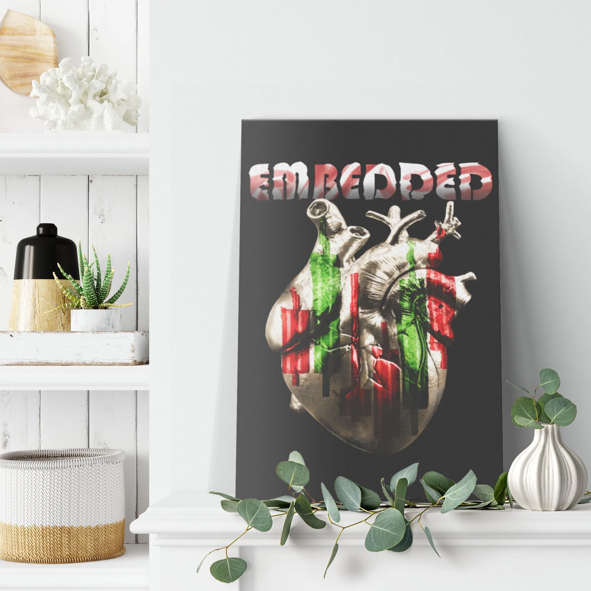 Embedded Heart Trading Candlesticks Canvas