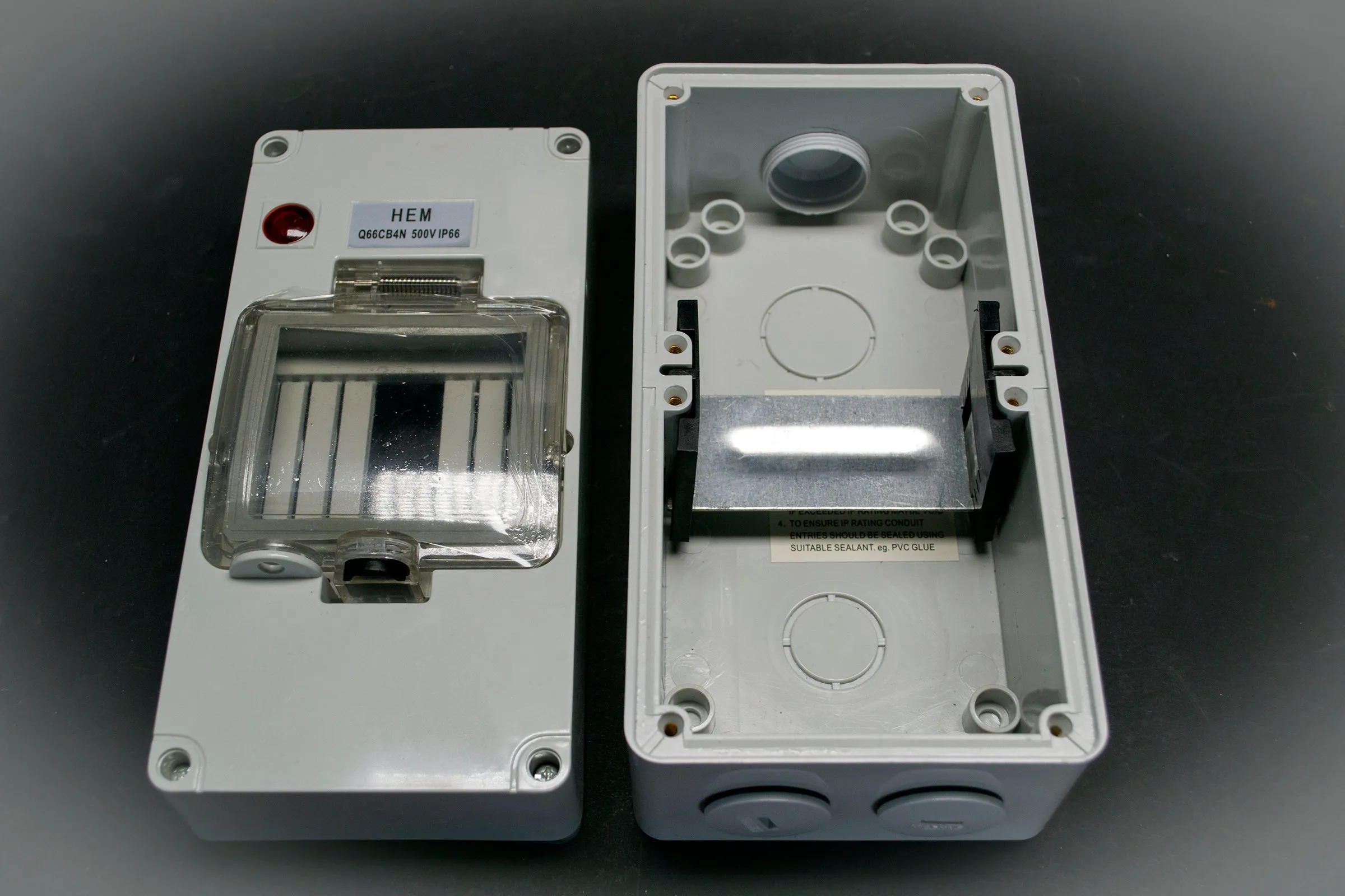 Enclosure HEM 4-Way IP66 with Neon