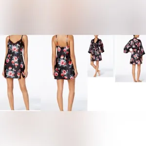 EUC- Thalia Sodi Floral Robe w/Fixed Back Tie &amp; Matching Chemise