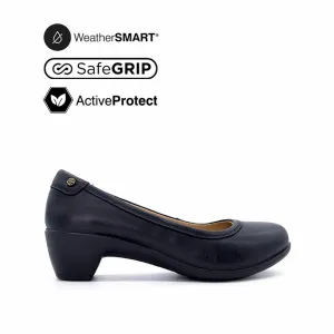 Febe Pump Women's Casual Shoes - Black Leather Waterproof