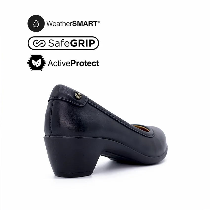 Febe Pump Women's Casual Shoes - Black Leather Waterproof