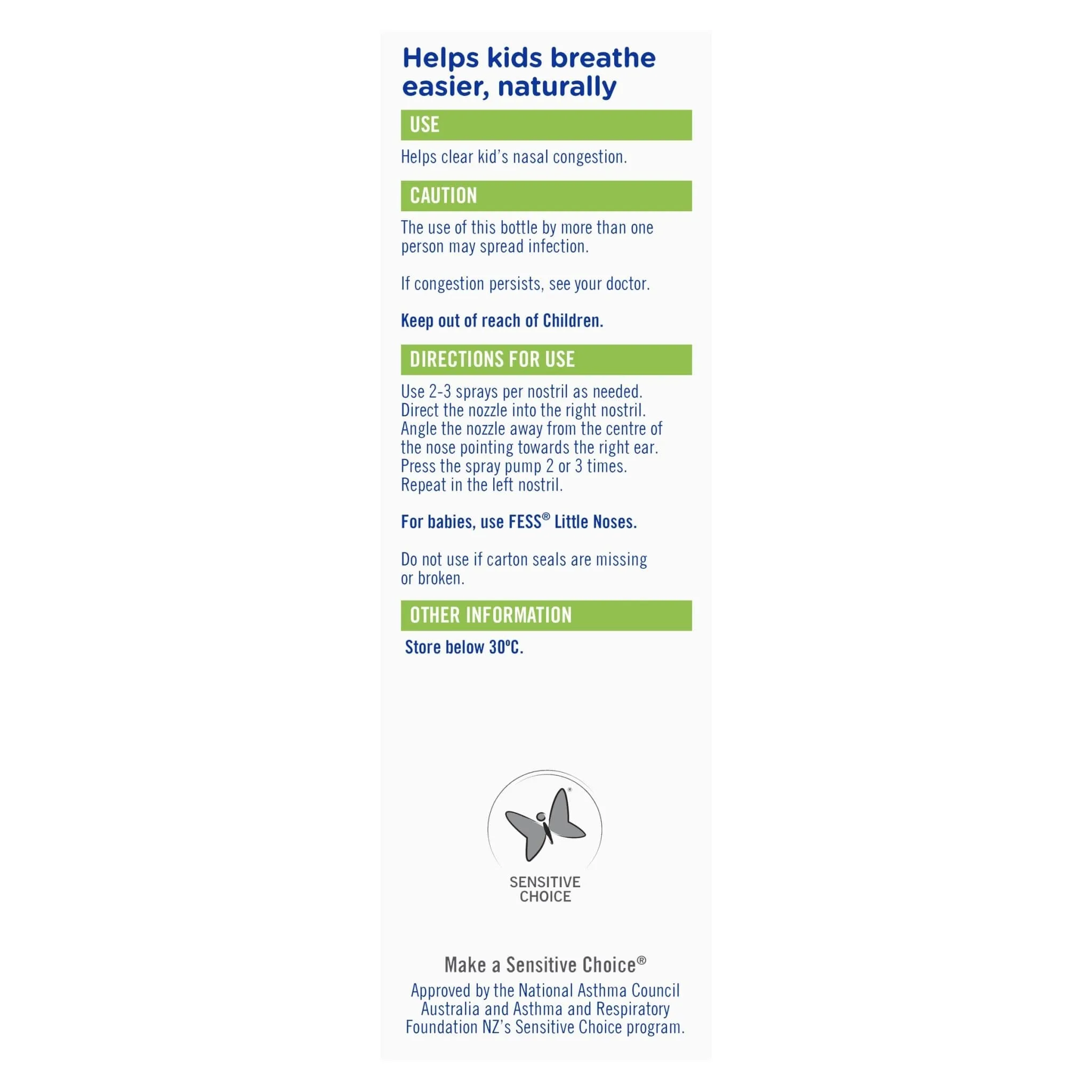 FESS Children's Nasal Spray 2 Years  20mL