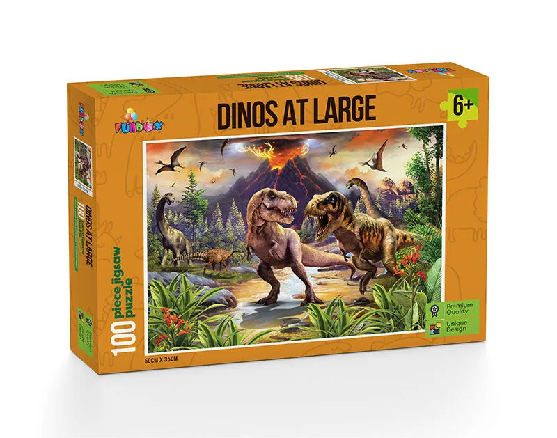Funbox - Dino's At Large 100 Piece Kid's Jigsaw Puzzle