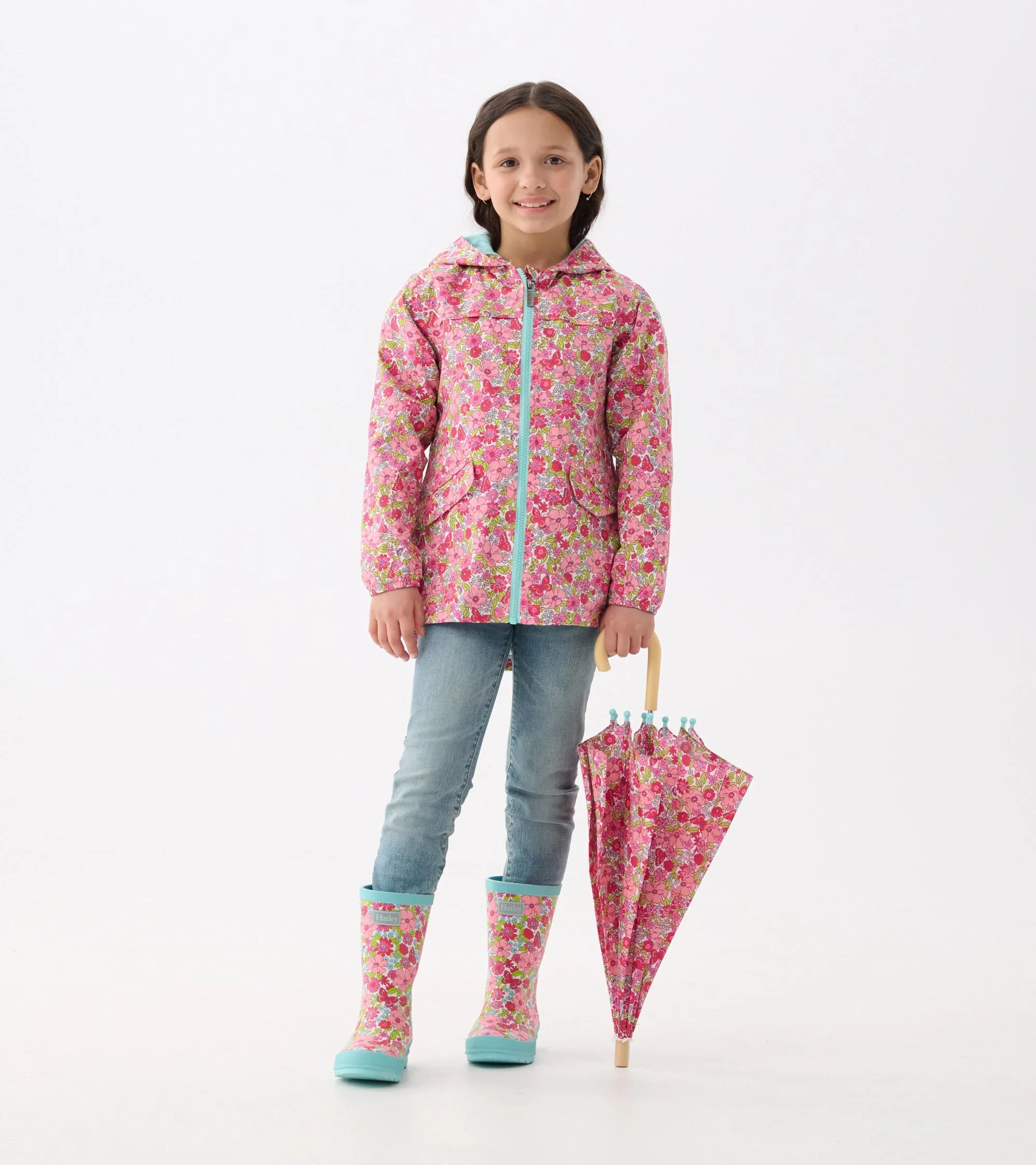 Girls Groovy Flowers Matte Rain Boots