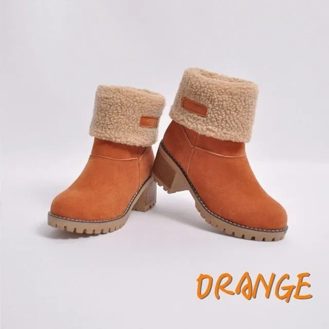 Gold Catalpa - women boots winter shoes Hoof Heels Snow Boots Slip-On shoes