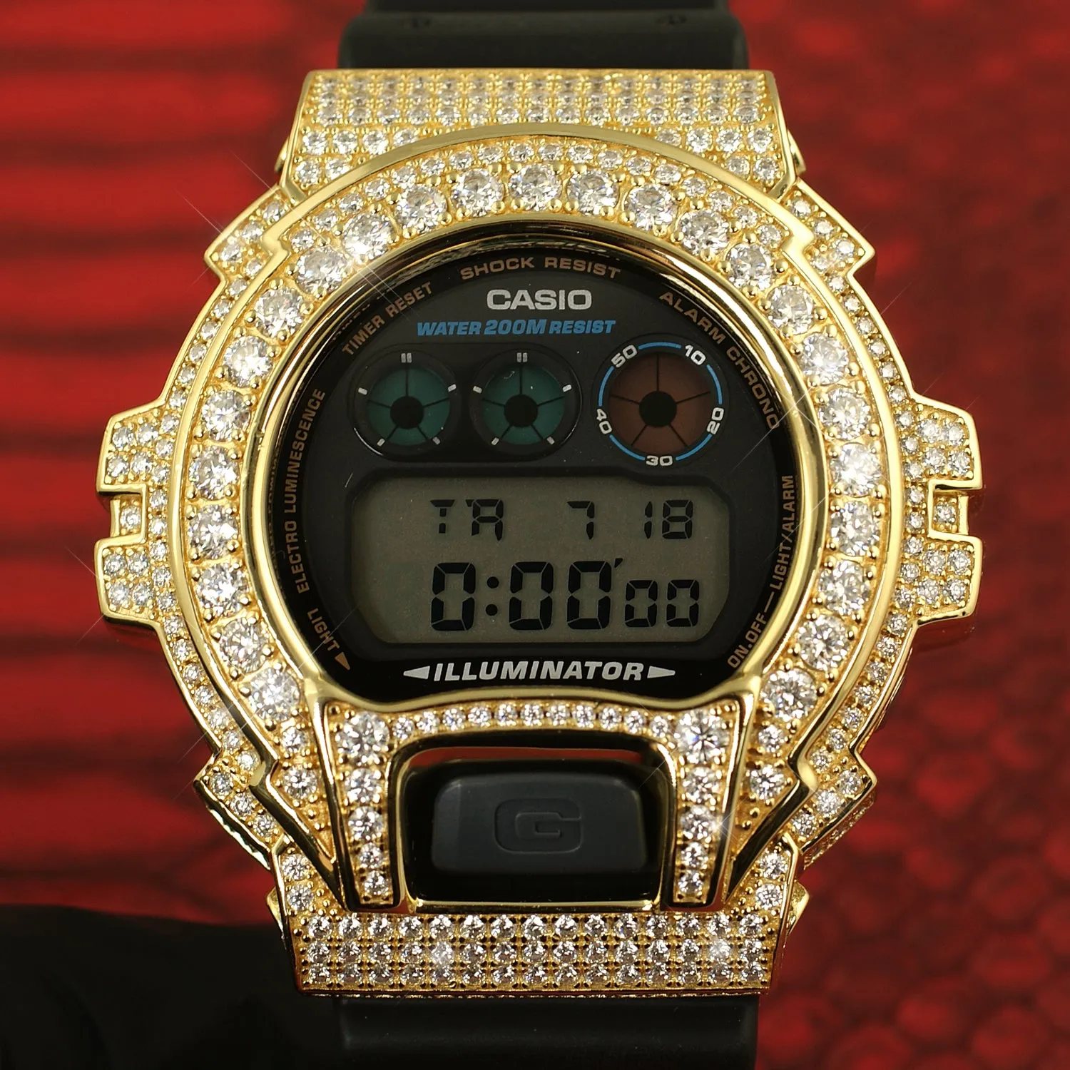 Gold VVS1 Moissanite G Shock 8.30 Carat