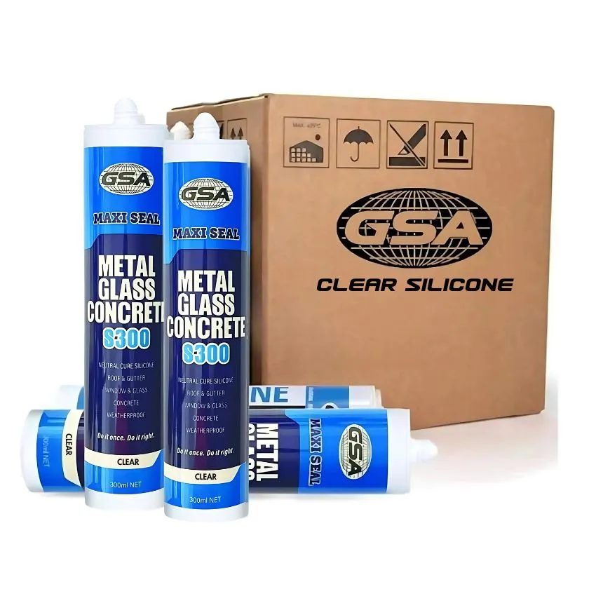 GSA S300 Trade Silicone Neutral Cure S300 Metal Glass Concrete, Roof & Gutter | CLEAR (Box of 24)