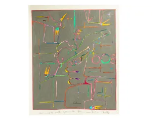 Harry Hilson Signed 1983 “Learning to Walk Again” Abstract Mixed Media Painting