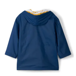 HATLEY Zip Up Splash Rain Jacket | Navy with Yellow Zip Size 8