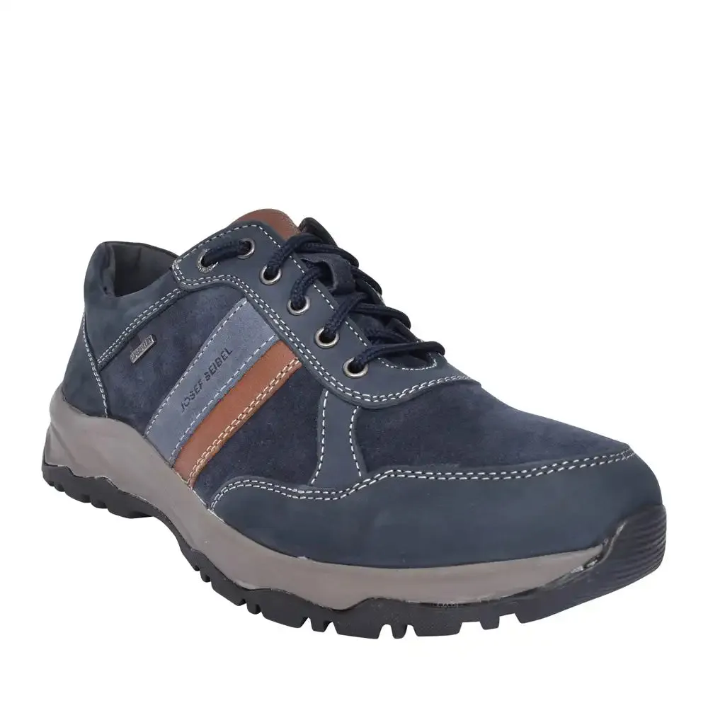 Josef Seibel Mens Leroy 56 Lace Up Waterproof Shoes Indigo