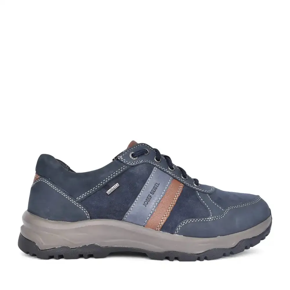 Josef Seibel Mens Leroy 56 Lace Up Waterproof Shoes Indigo