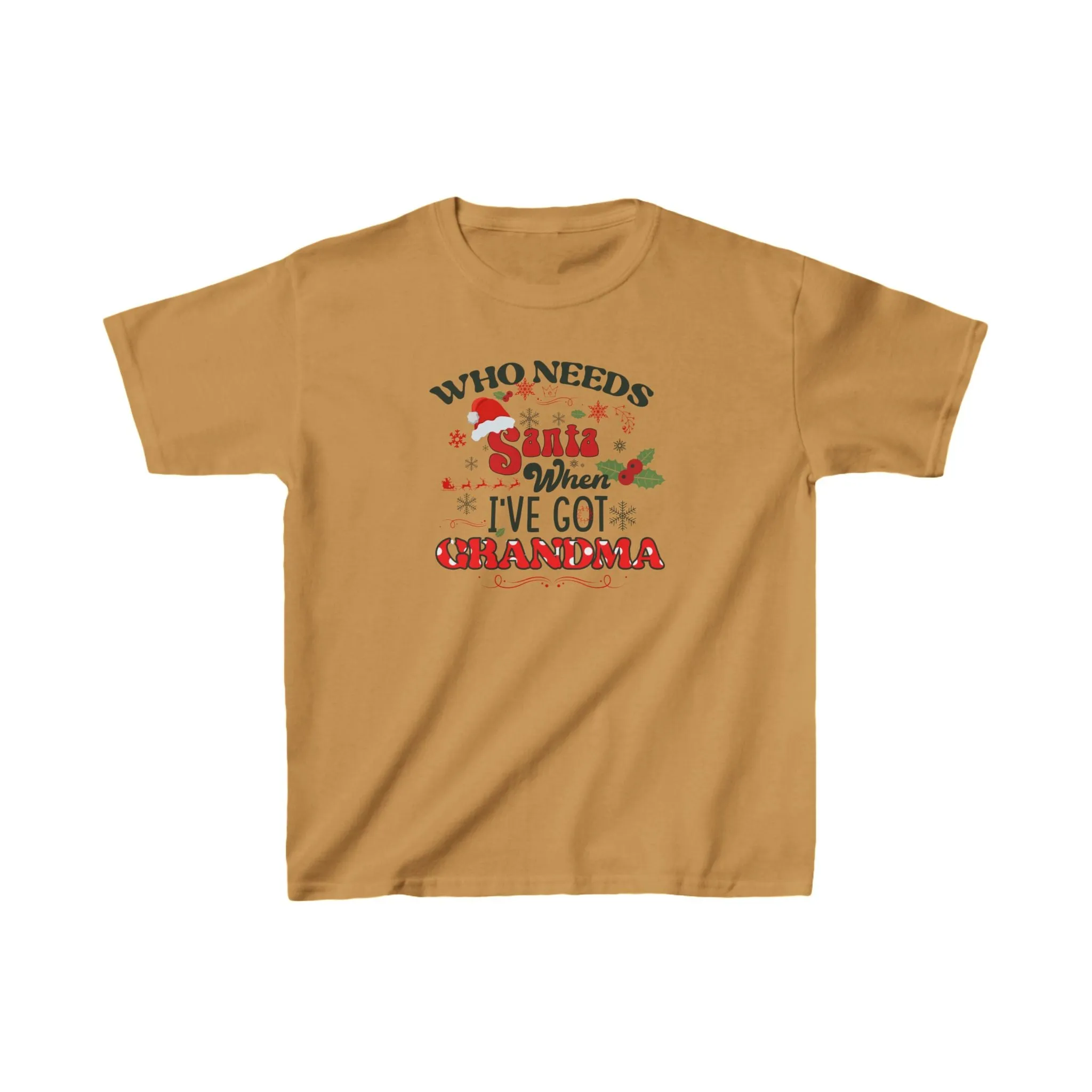 Kids Heavy Cotton™ Tee - Who Needs Santa When I Have Grandma