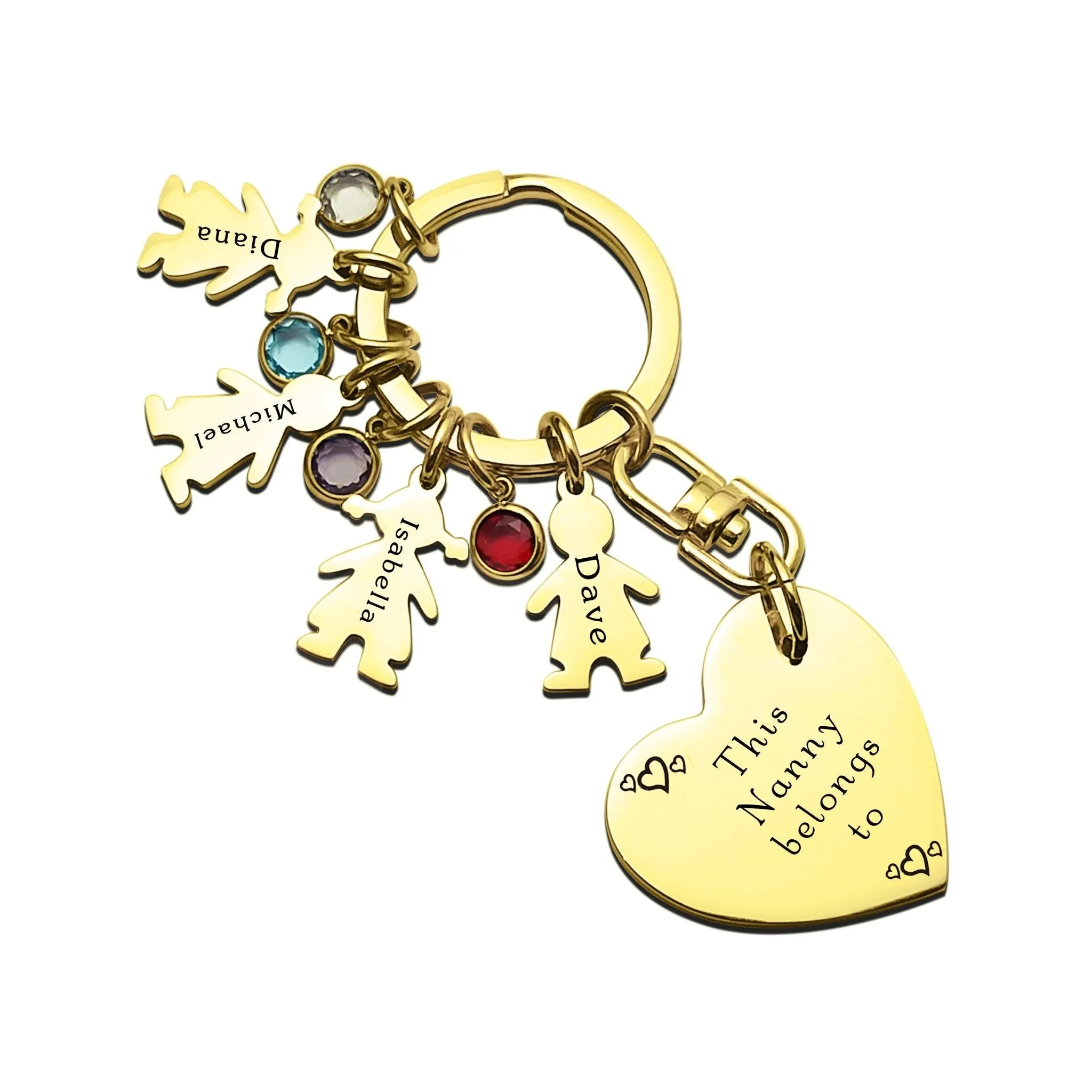 Kids Love Heart Keyring - (1 Silver Child Charm Included)