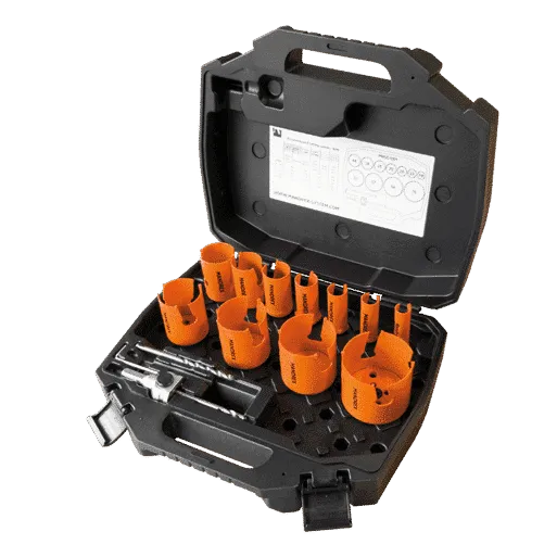 Mandrex MHSE1001F MXqs Hole Saw Kit - Electrician - TCT 7 Piece Set & Case