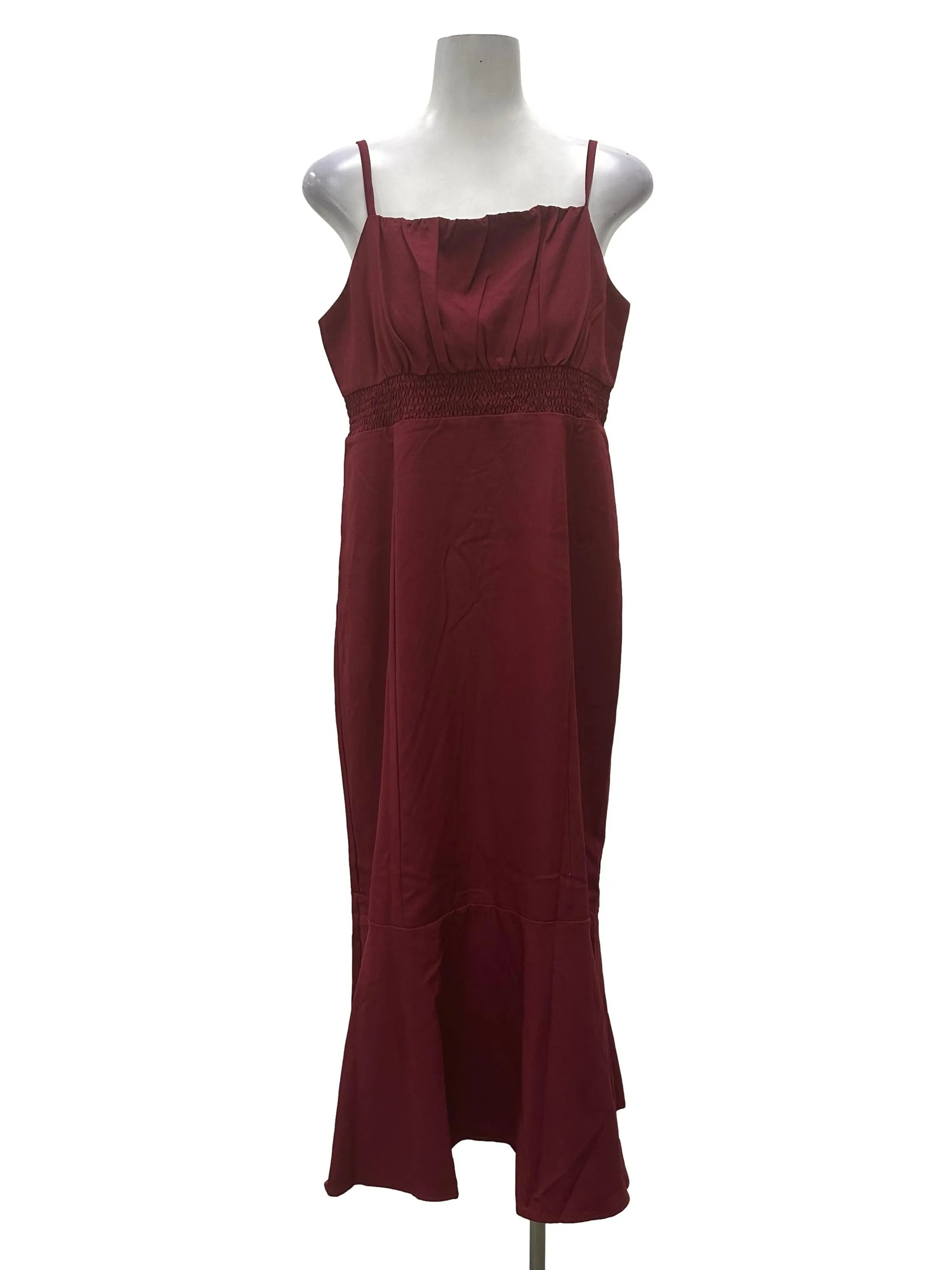 Maroon Ruch Dress