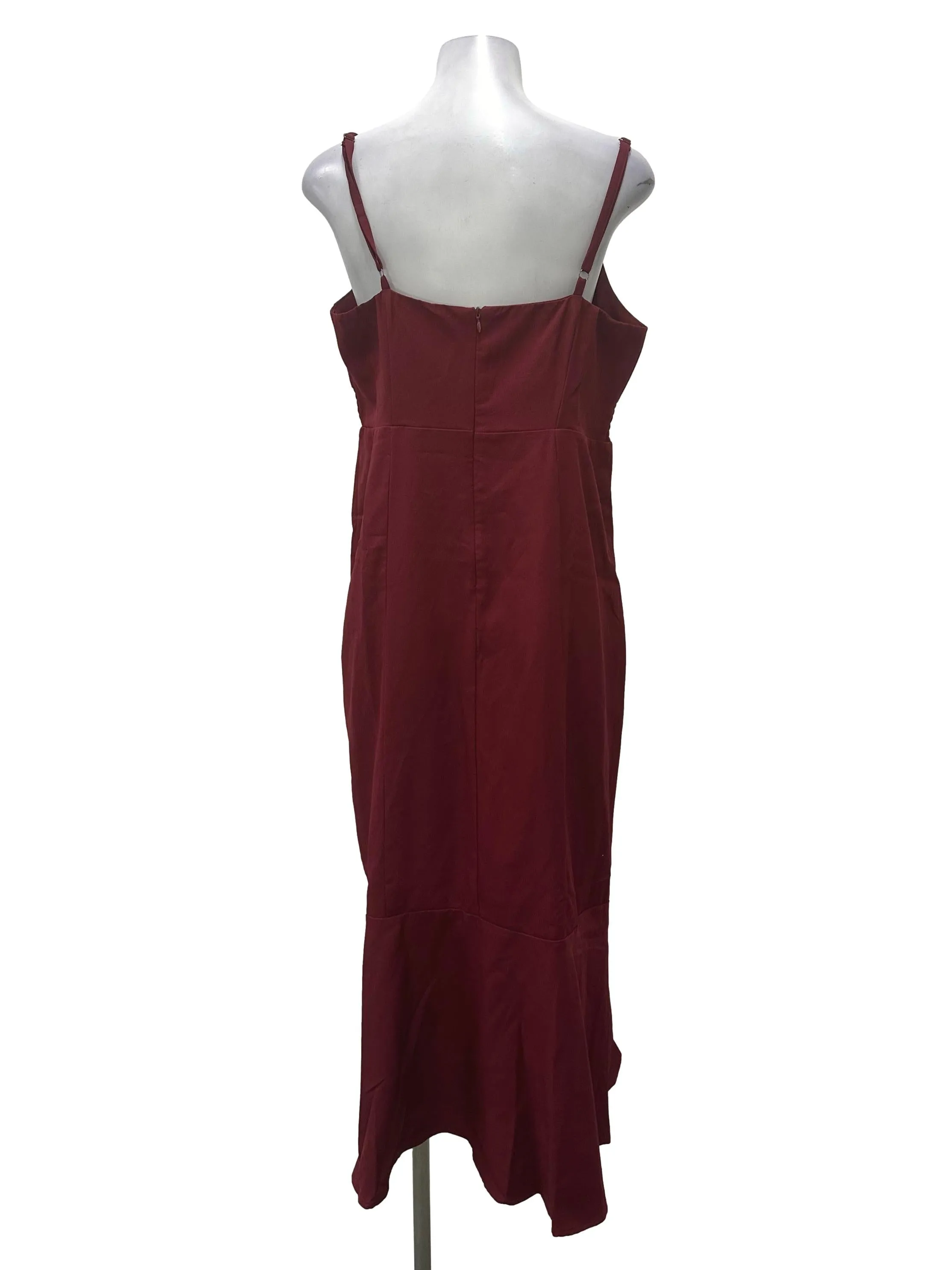 Maroon Ruch Dress