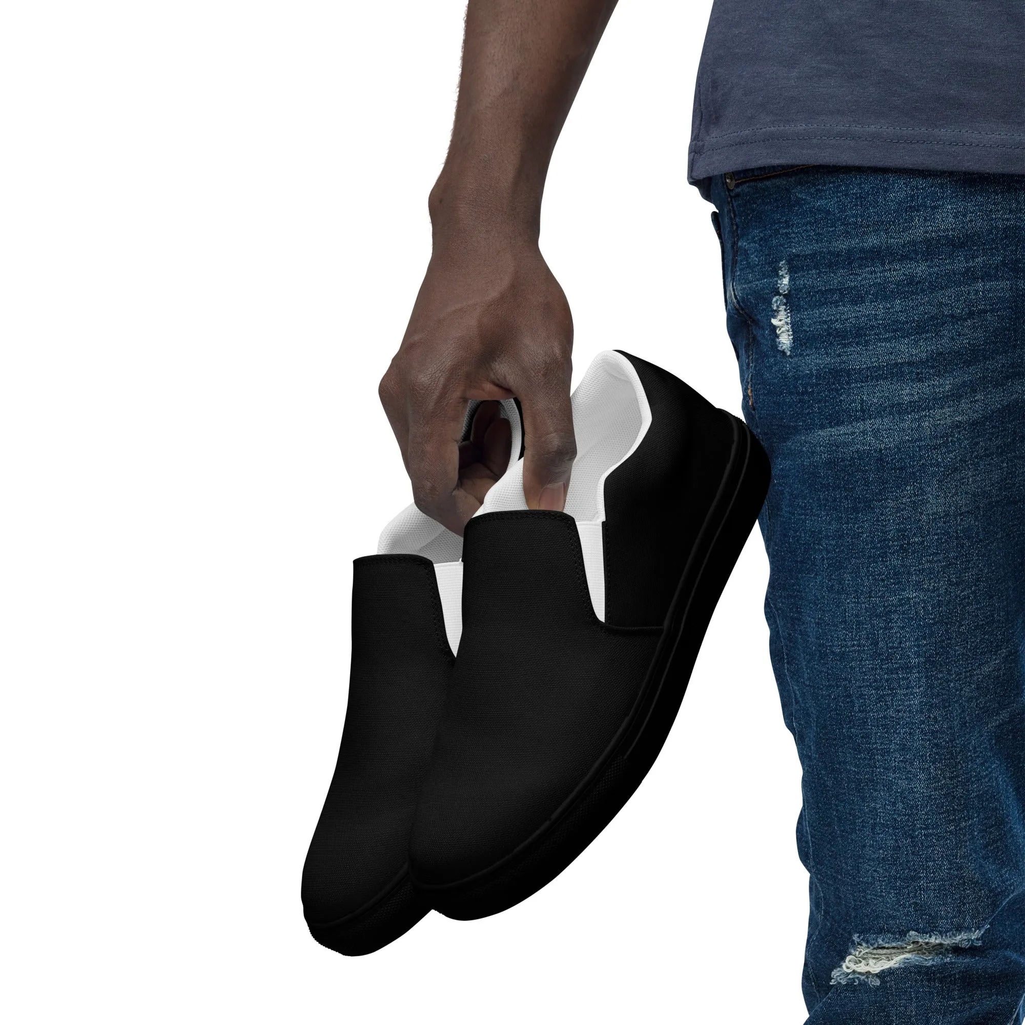 Men’s slip-on canvas shoes (Black)