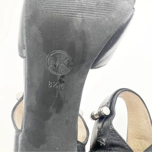 MICHAEL Michael Kors Peep Toe Black Strap Heel, Size 8.5