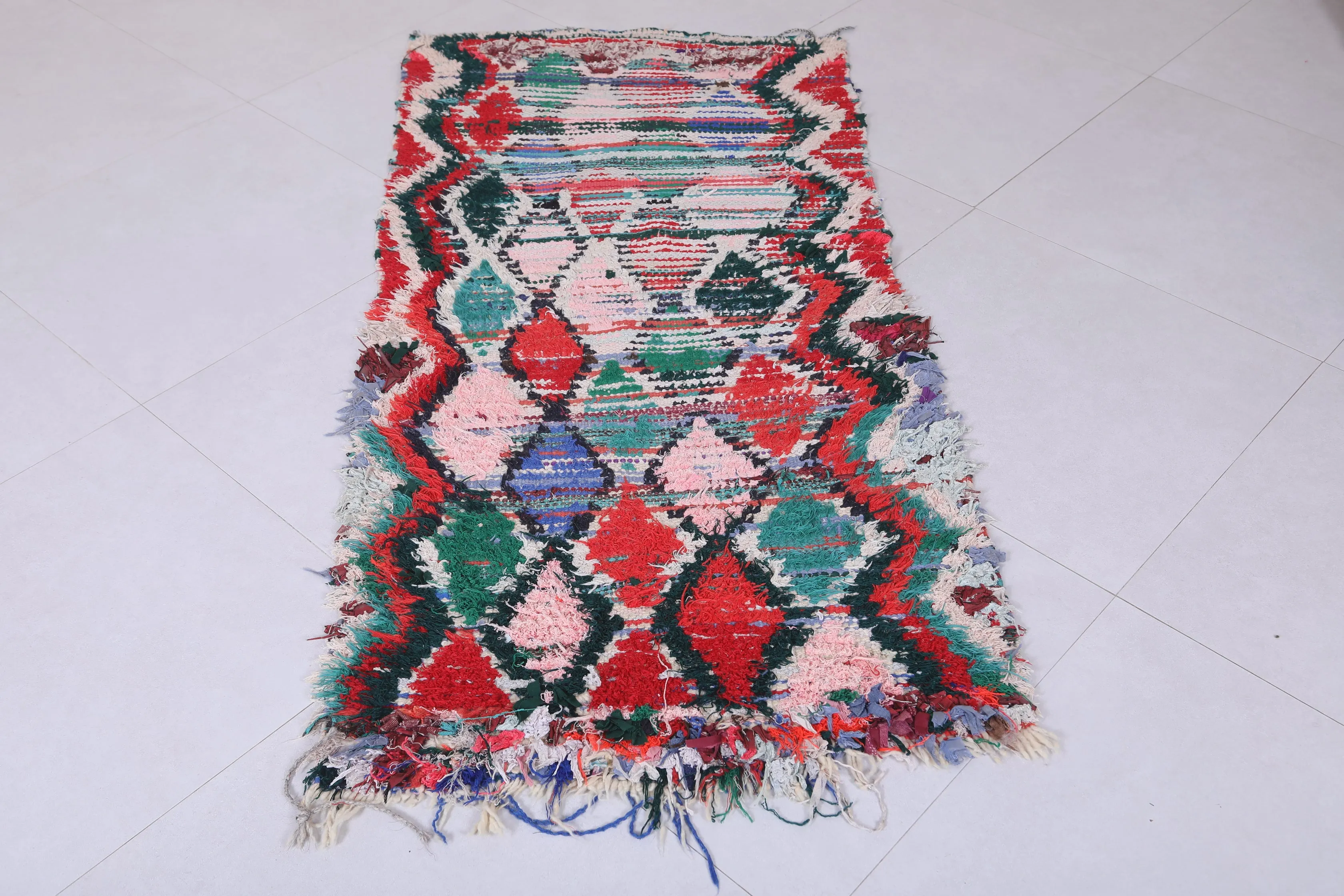 Moroccan Berber Rug – Colorful Geometric Design - 2.6 X 5.6 Feet