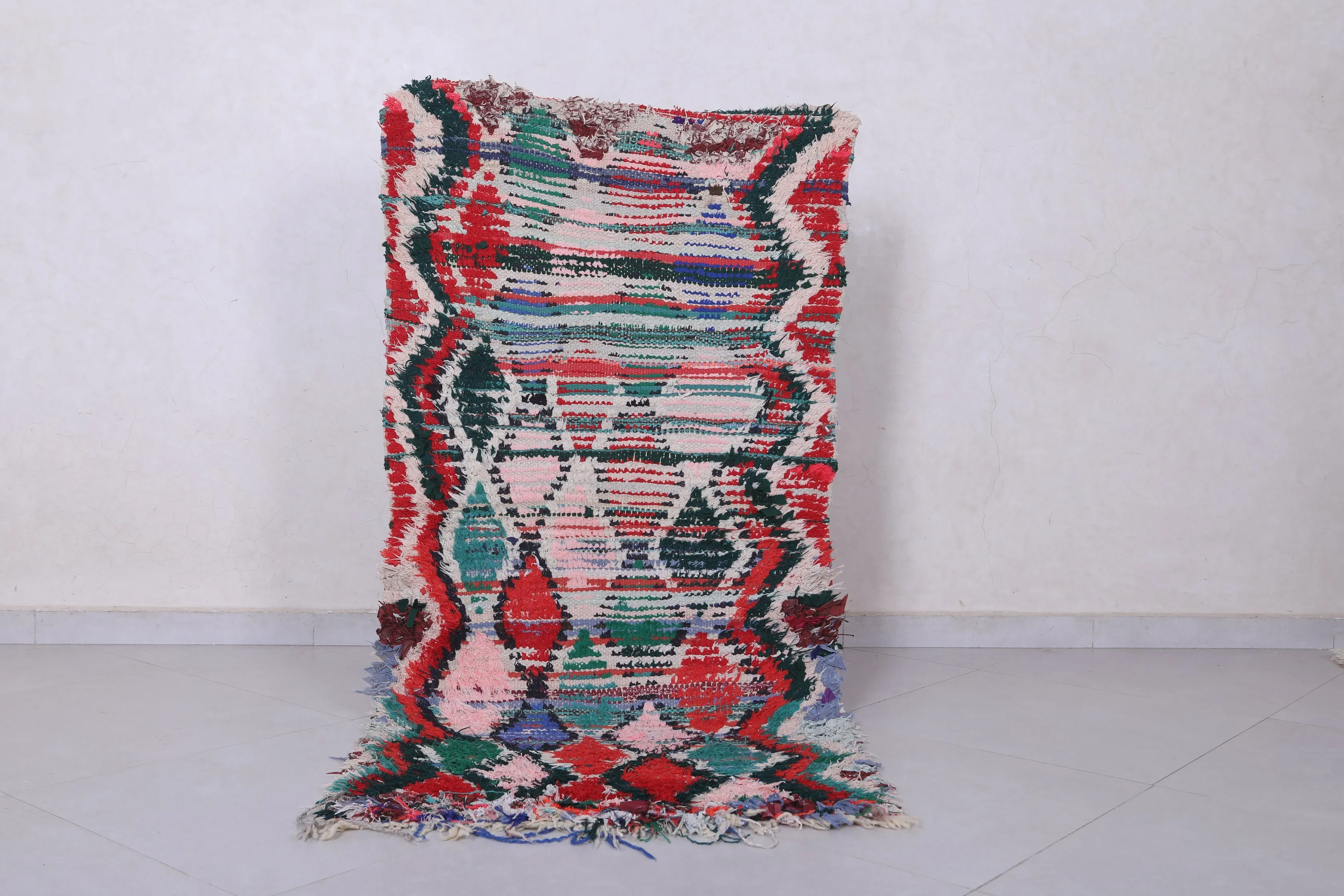 Moroccan Berber Rug – Colorful Geometric Design - 2.6 X 5.6 Feet