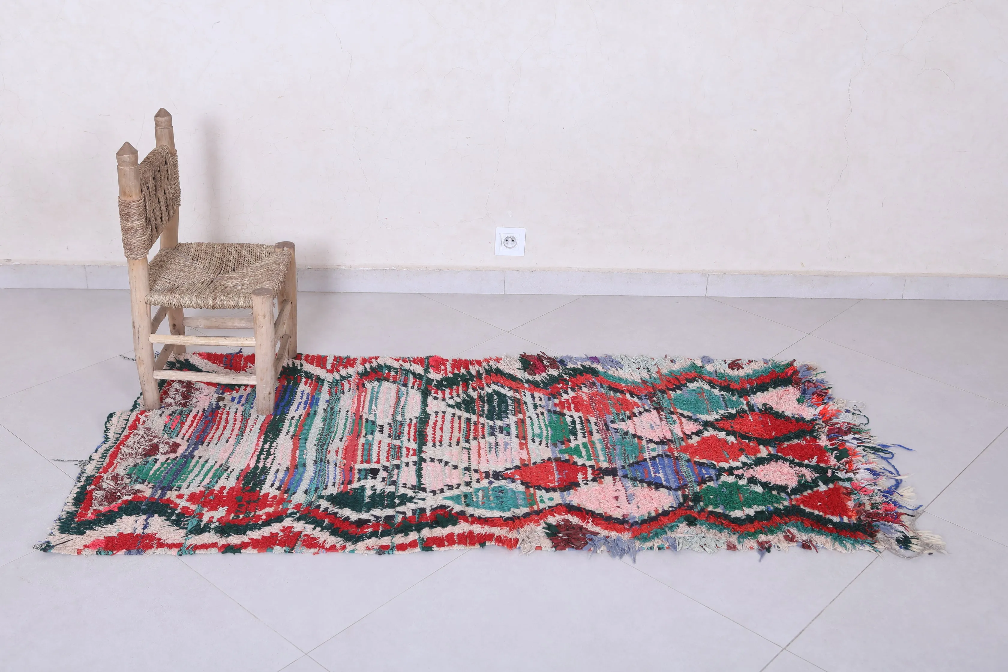 Moroccan Berber Rug – Colorful Geometric Design - 2.6 X 5.6 Feet