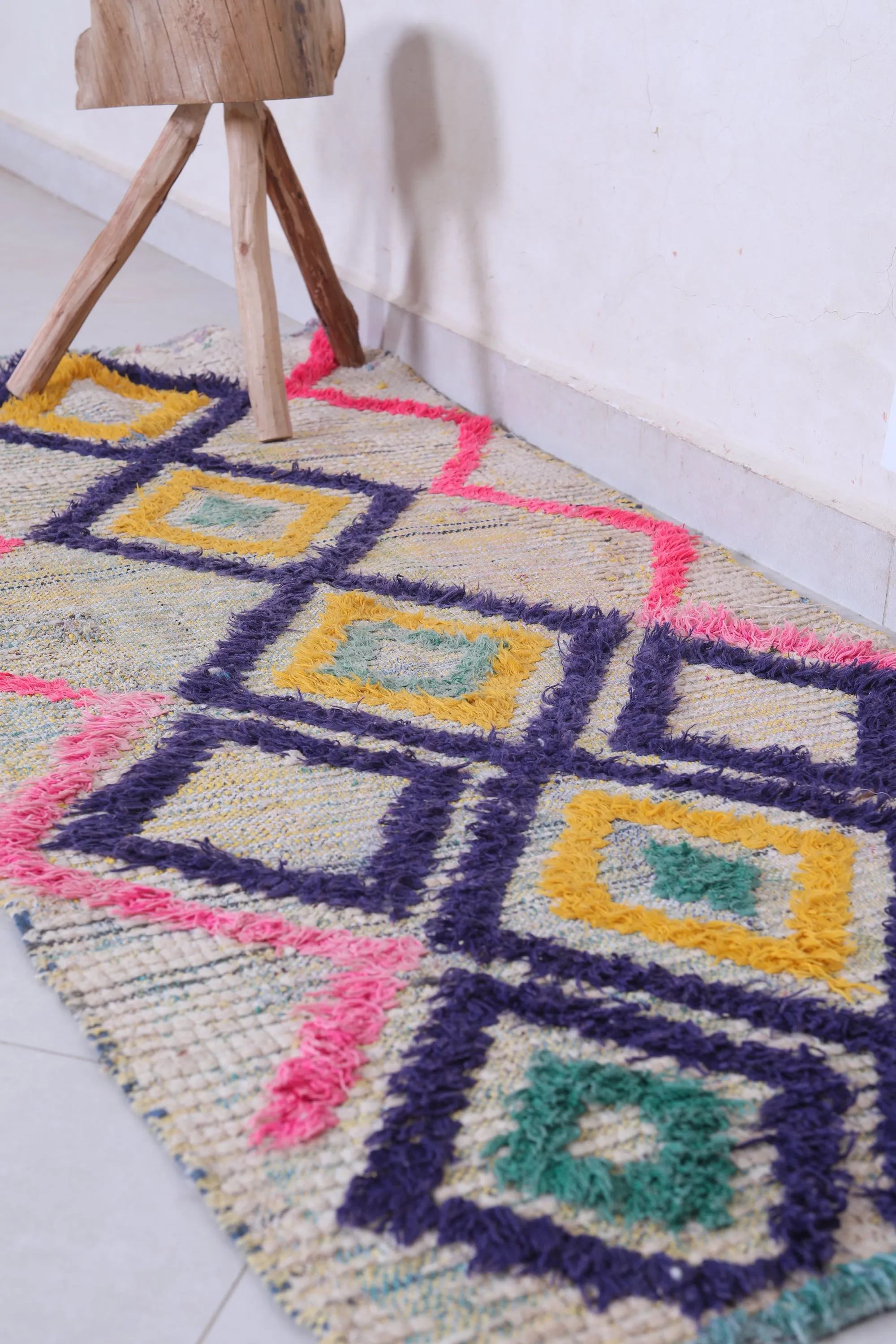 Moroccan Runner Rug – Colorful Diamond Design 2.2 x 5.4 FT