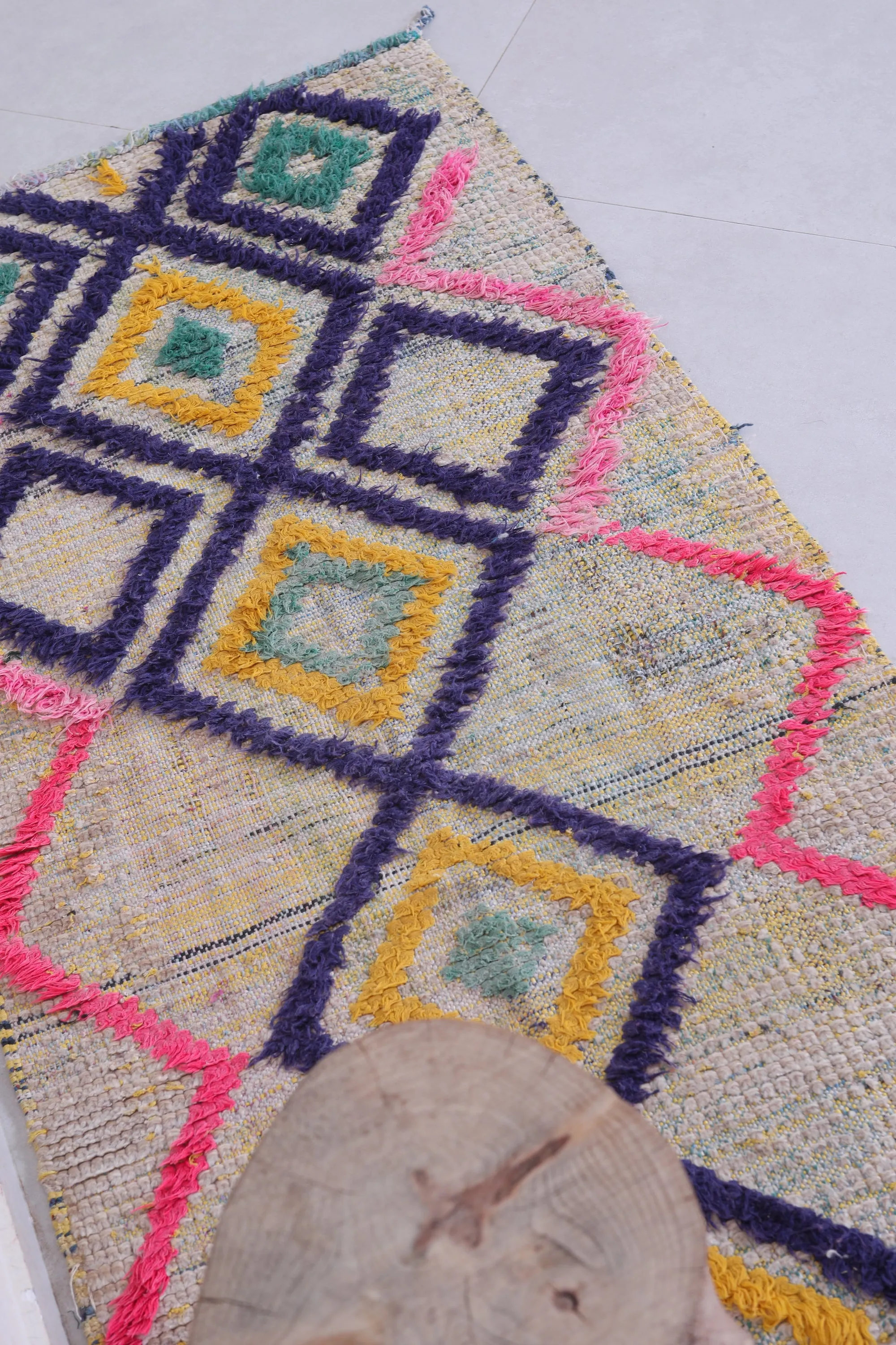 Moroccan Runner Rug – Colorful Diamond Design 2.2 x 5.4 FT