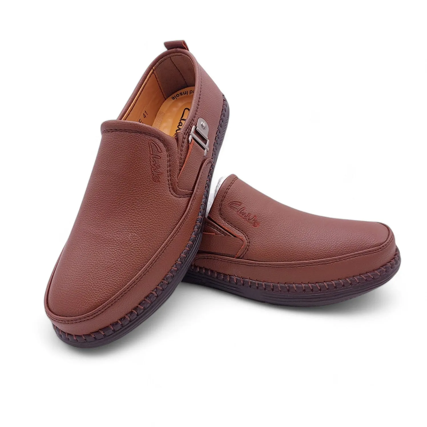Mova Comfort Fit Rexine Leather SlipOns RB44 - Brown