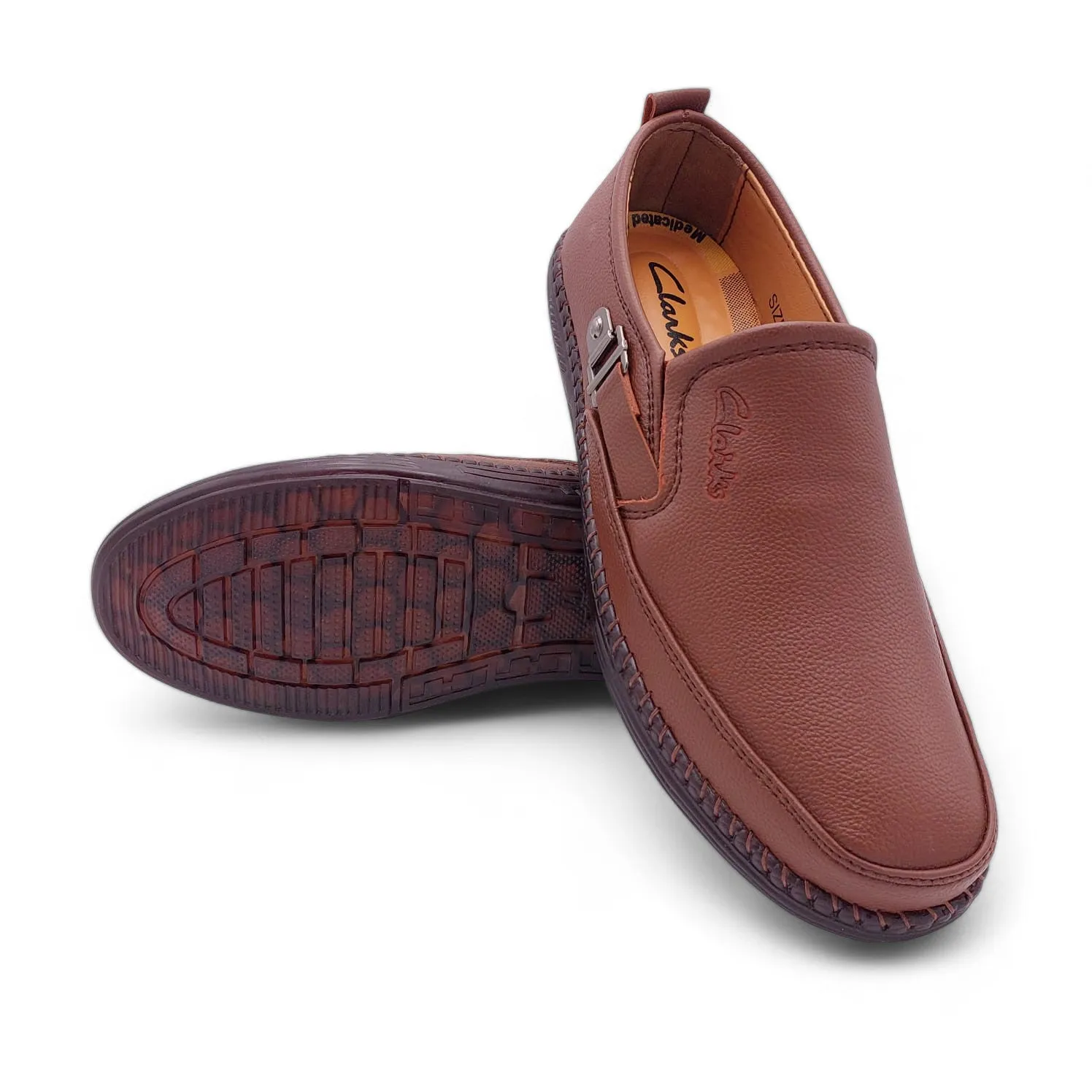 Mova Comfort Fit Rexine Leather SlipOns RB44 - Brown